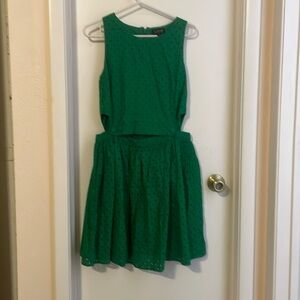 Topshop green eyelet dress size 8